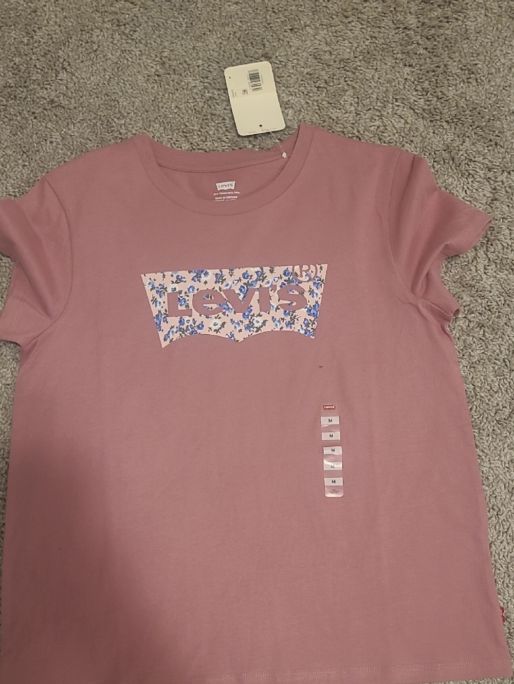 Levi's Girls' Pink Floral Logo Tee